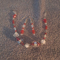 Red & White bracelet and Earring set