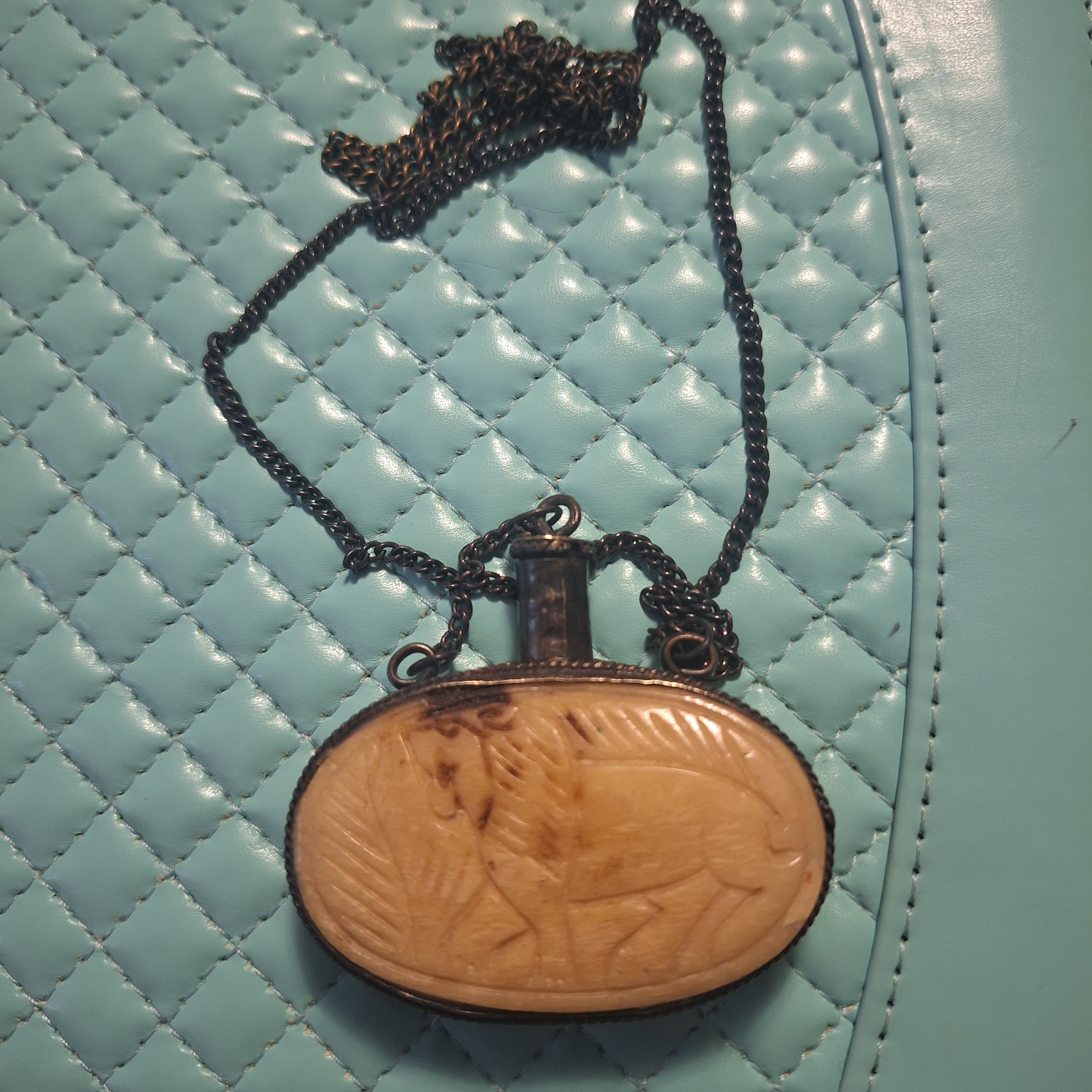 Vintage Indian Perfume Bottle Necklace
